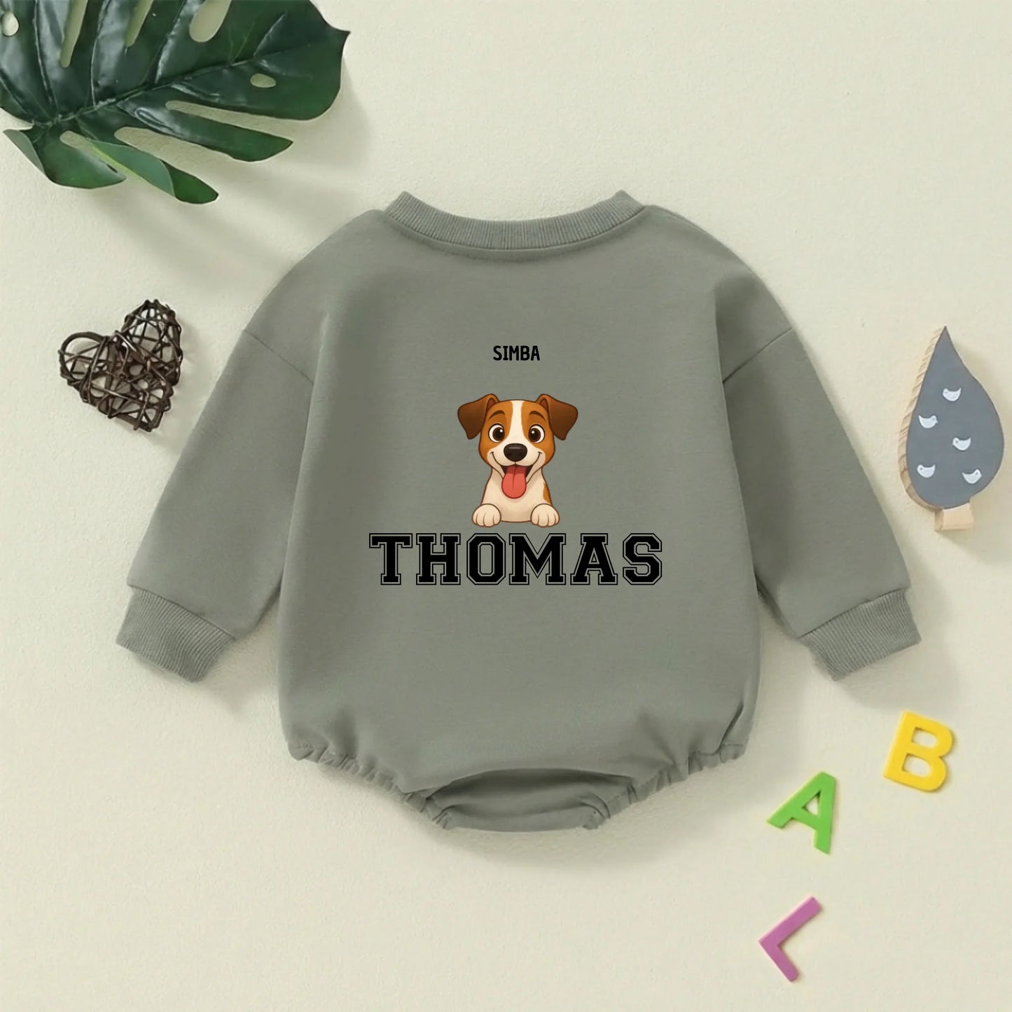 Body pull bébé personnalisé - Animal plus nom bébé