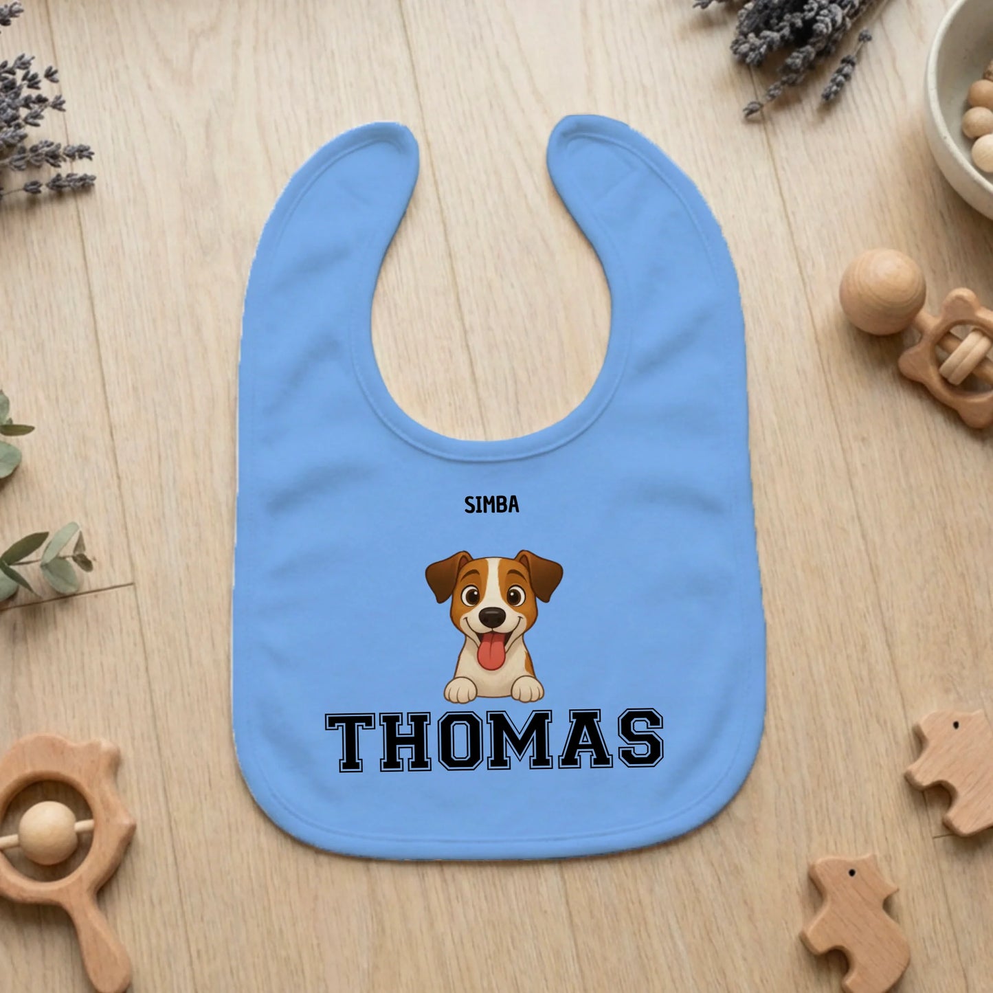 Bavoir personnalisé bébé - Animal plus nom bébé