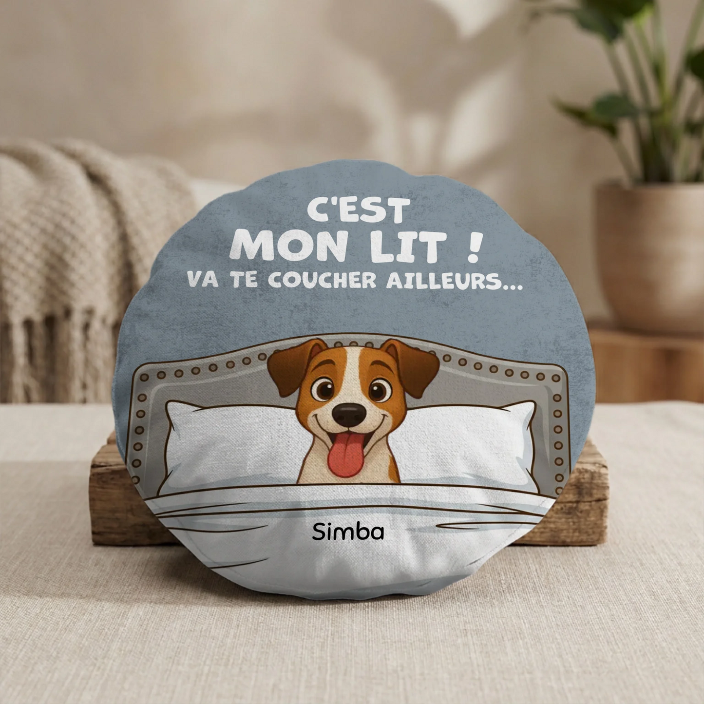 Coussin rond - C'est mon lit