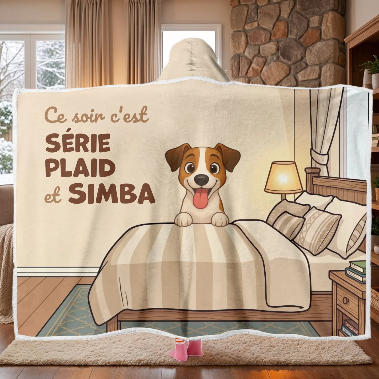 Plaid à capuche : "Soirée plaid et série"