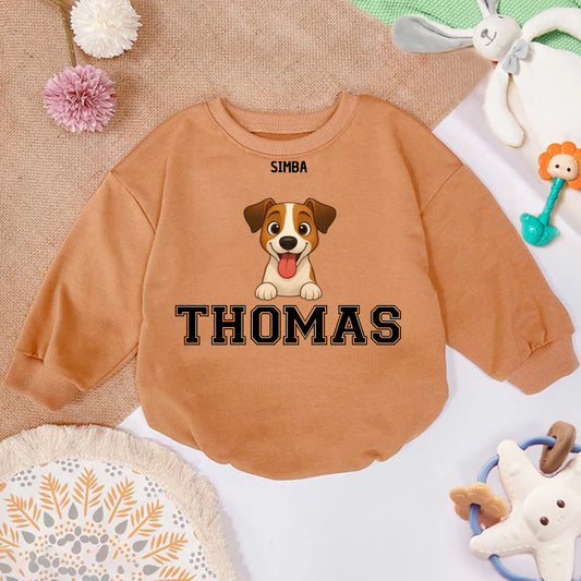 Pull bébé personnalisé - Animal plus nom bébé