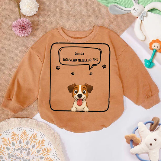 Pull bébé personnalisé - BD Nouveau meilleur amis