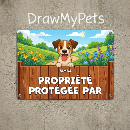 Plaque métal : Propriété protégée par #2