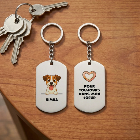 Porte-clés : "Pour toujours dans mon coeur"