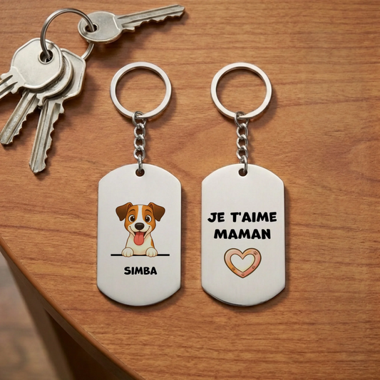 Porte-clés : Je t'aime maman/papa