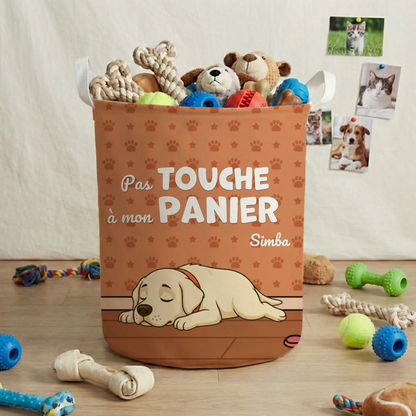 Panier à jouets : "Pas touche à mon panier"