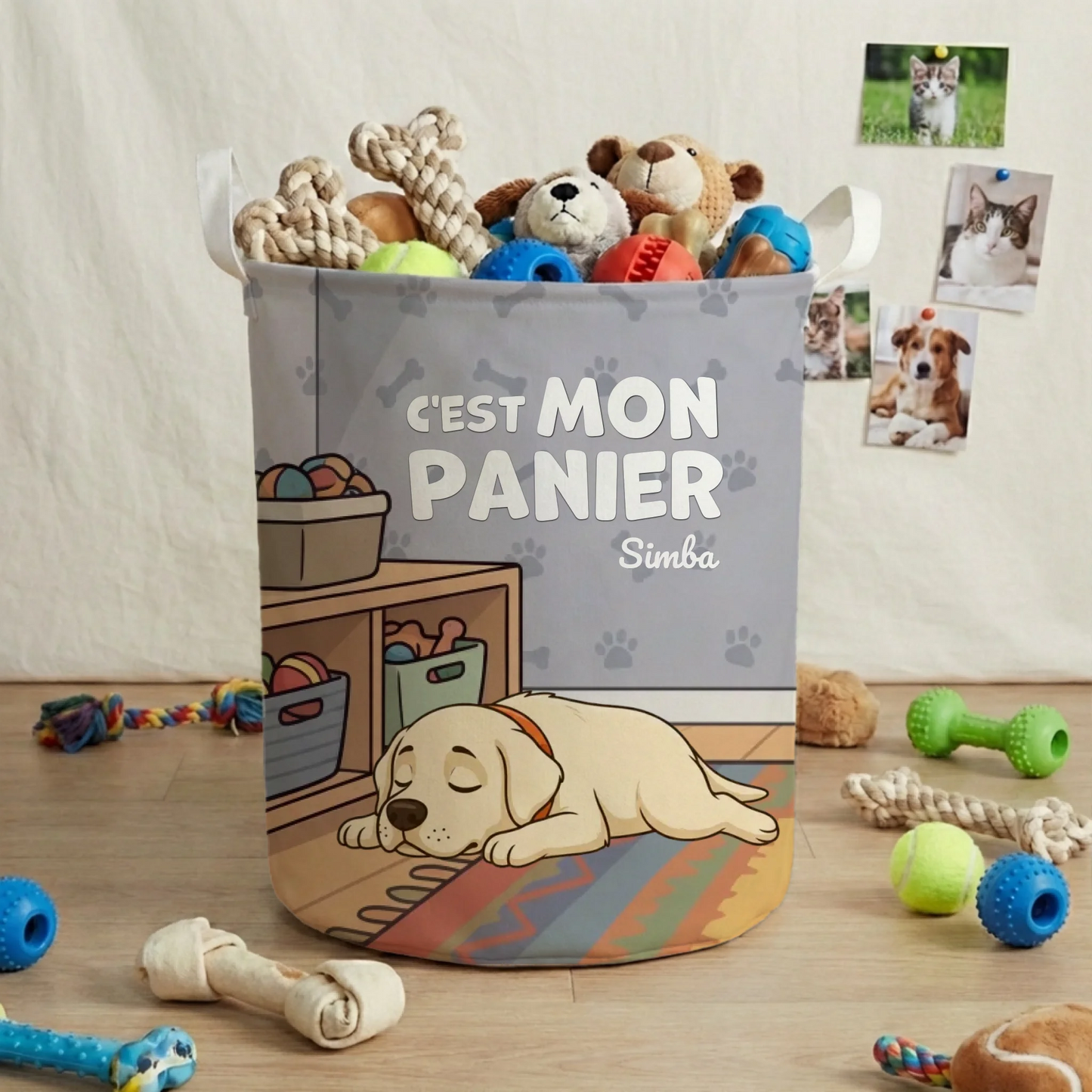 Panier à jouets : "C'est MON panier"