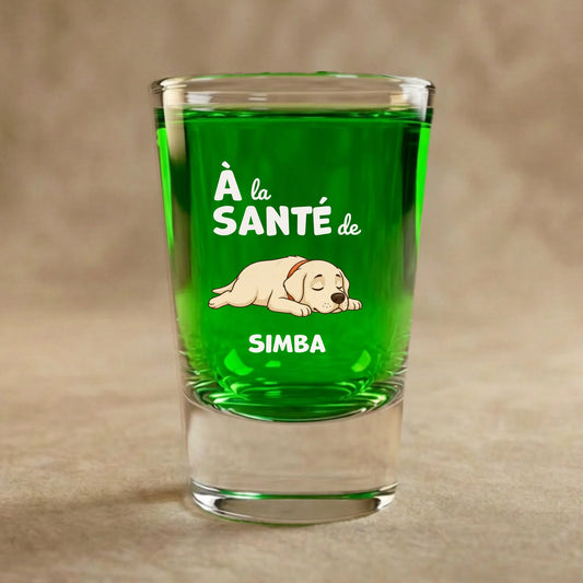 Verre à shot : "À la santé de"