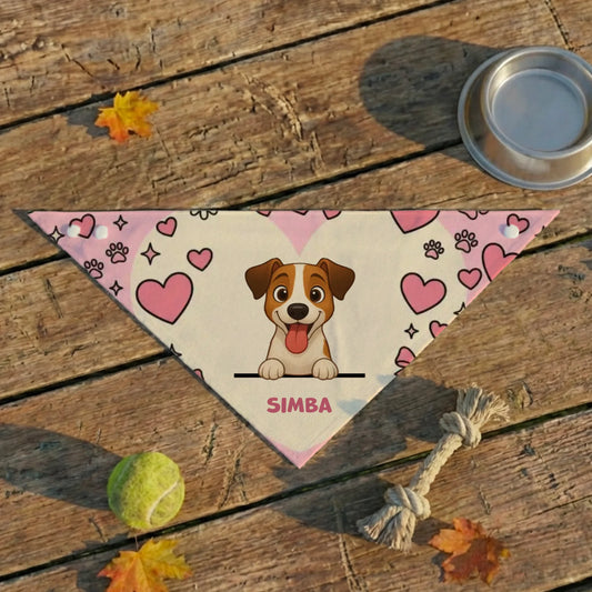 Bandana pour animaux : "Nuée de coeurs"
